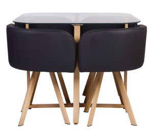 Comedor 4 sillas Pizza 73x90x90 cm