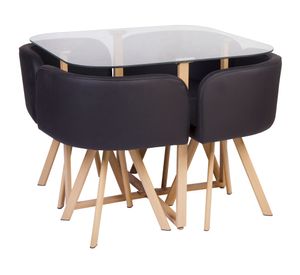 Comedor 4 sillas Pizza 73x90x90 cm