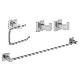 Accesorio baño Regon cromo 4 piezas