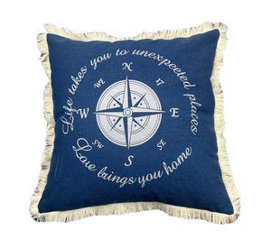 Cojín French Riviera D2 azul 45x45 cm