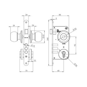 Cerradura de embutir Bola 201 loggia