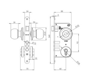 Cerradura de embutir Bola 201 loggia