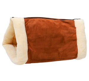Cama para mascotas túnel gatos 2 en 1 20x79x54 cm café