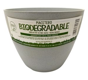 Macetero Biodegradable Bamboo gris 24x24x18 cm