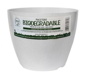 Macetero Biodegradable Bamboo blanco 24x24x18 cm