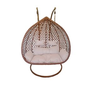 Silla colgante Hawái XXL chocolate + cojín marfil