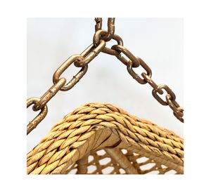 Silla colgante exterior Hawái XL caramelo + cojín marfil