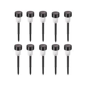Estaca solar LED negro luz cálida 10 un.