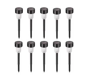 Estaca solar LED negro luz cálida 10 un.