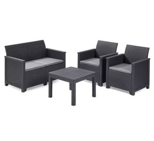 Juego de terraza Emma 4 cuerpos grafito