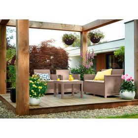 Juego de terraza Emma 4 cuerpos cappuccino