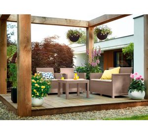 Juego de terraza Emma 4 cuerpos cappuccino