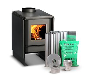Estufa a leña Eco 380 10 kW + kit de instalación