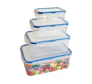 Tupper hermético Hog.1424 12x6x11 cm 4 un. Azul