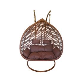 Silla colgante Hawái XXL chocolate + cojín café
