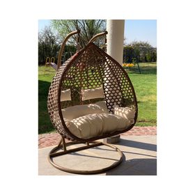 Silla colgante Hawái XXL chocolate + cojín café