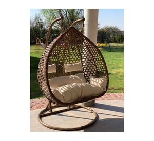 Silla colgante Hawái XXL chocolate + cojín café