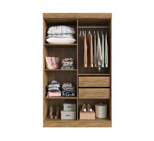 Clóset 4 puertas New Recife nuez/beige 200x122x47 cm