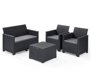 Juego de terraza Elodie 4 cuerpos grafito