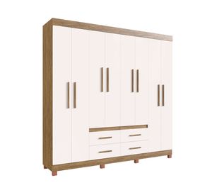 Clóset 8 puertas Las Vegas nuez/beige 200x206x45 cm
