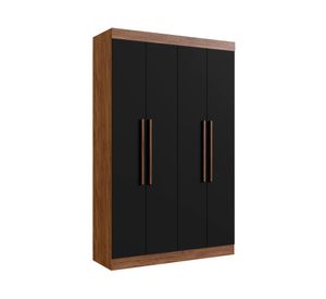 Clóset 4 puertas Orlando castaño/negro 217x136x47 cm