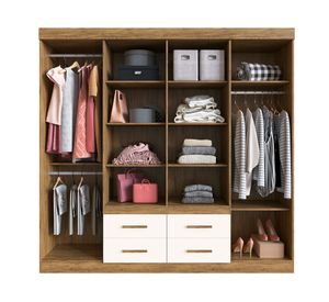 Clóset 8 puertas Las Vegas nuez/beige 200x206x45 cm