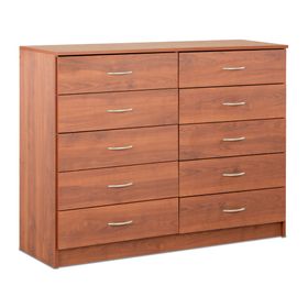 Cómoda 10 cajones cerezo 93x40x120 cm