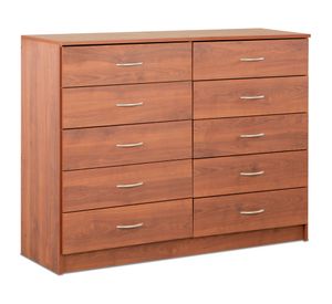 Cómoda 10 cajones cerezo 93x40x120 cm