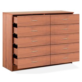 Cómoda 10 cajones cerezo 93x40x120 cm