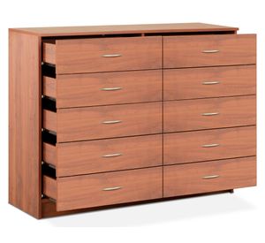 Cómoda 10 cajones cerezo 93x40x120 cm