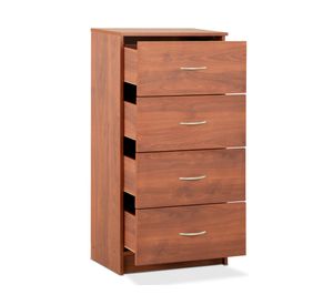 Cómoda 4 cajones cerezo 105x32x50 cm