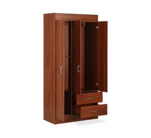 Clóset 3 puertas 2 cajones cerezo 175x81x39.2 cm