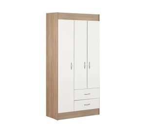Clóset 3 puertas 2 cajones bicolor 175x81x39.2 cm