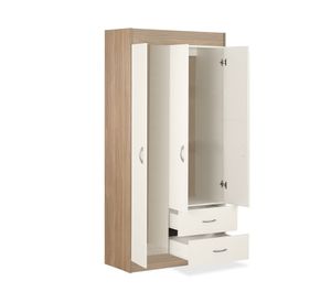 Clóset 3 puertas 2 cajones bicolor 175x81x39.2 cm