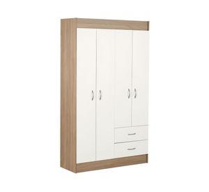 Clóset 4 puertas 2 cajones bicolor 175x102x39.2 cm