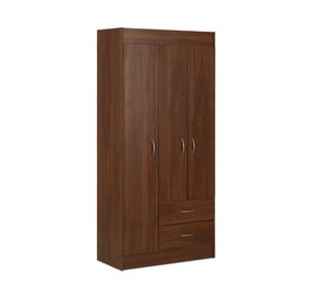 Clóset 3 puertas 2 cajones chocolate 175x81x39.2 cm