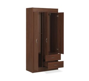 Clóset 3 puertas 2 cajones chocolate 175x81x39.2 cm