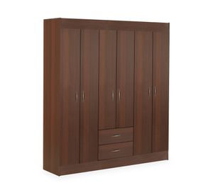Clóset 6 puertas 2 cajones chocolate 175x153x39.2 cm