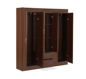 Clóset 6 puertas 2 cajones chocolate 175x153x39.2 cm