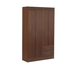 Clóset 4 puertas 2 cajones chocolate 175x102x39.2 cm