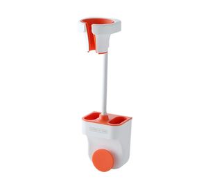 Soporte organizador de baño 34x7.5x11 cm blanco/naranjo