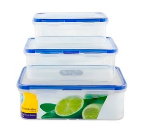 Tupper hermético Hog.1428 9x16x23 cm 3 un.