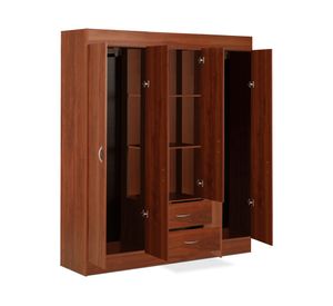 Clóset 6 puertas 2 cajones cerezo 175x153x39.2 cm