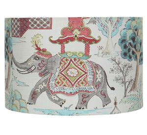 Pantalla para lámpara mesa Chinoiserie elefante