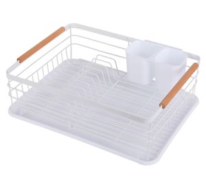 Escurridor mango madera/blanco