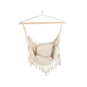 Hamaca silla columpio beige 180x100 cm