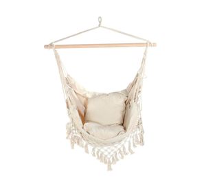 Hamaca silla columpio beige 180x100 cm