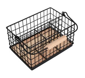 Porta cubiertos madera/negro