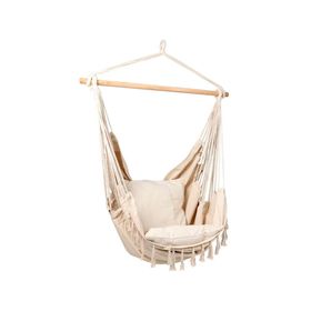 Hamaca silla columpio beige 180x100 cm