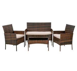 Juego comedor terraza ratán 4 personas